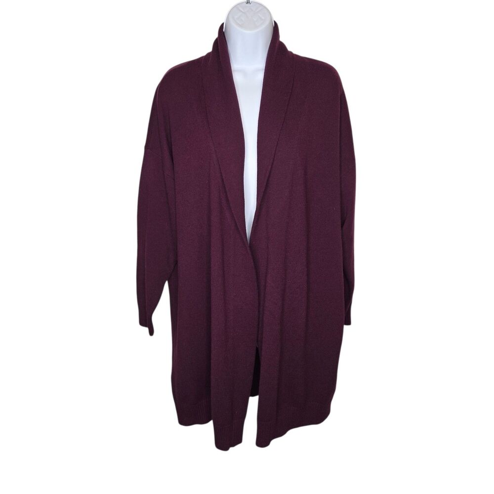 ​Lane Bryant Ribbed Back Open-Front Cardigan Sweater - Plum, Size 18/20